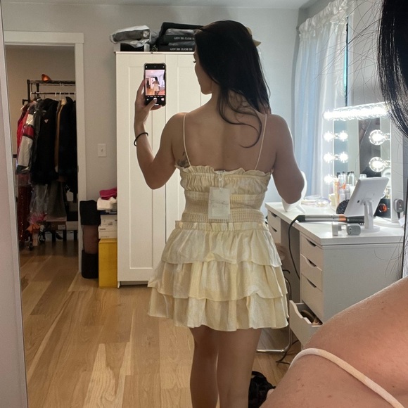 Fun girly yellow and cream Sabo Skirt mini dress - Picture 2 of 2